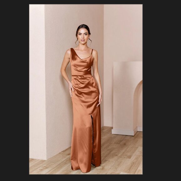 Revelry Maxine Satin Dress - Picture 1 of 4